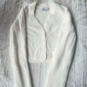 Hollister fuzzy button down cardigan